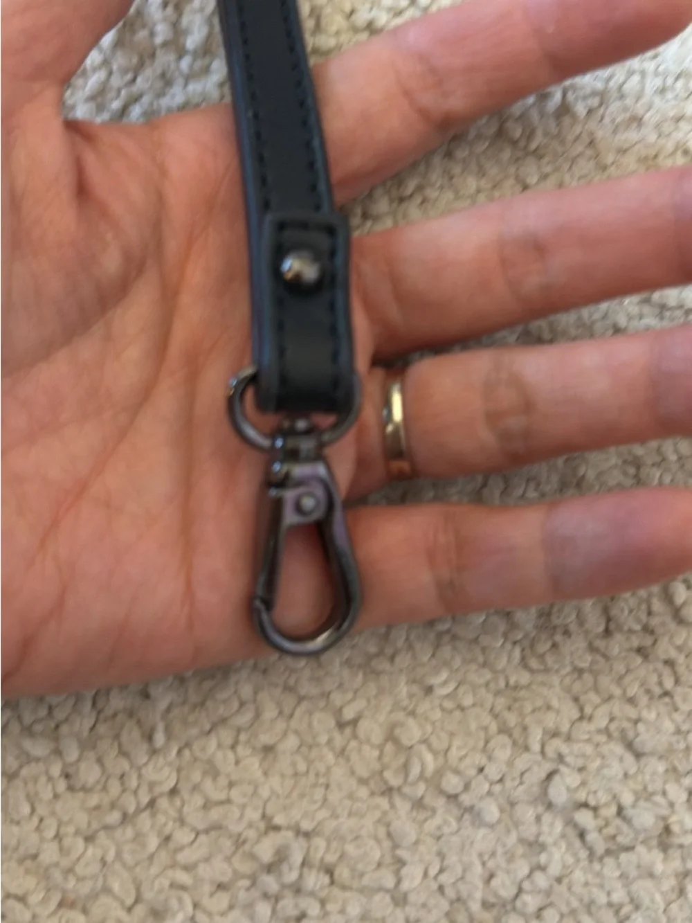 Black Leather Men’s Lanyard Strap